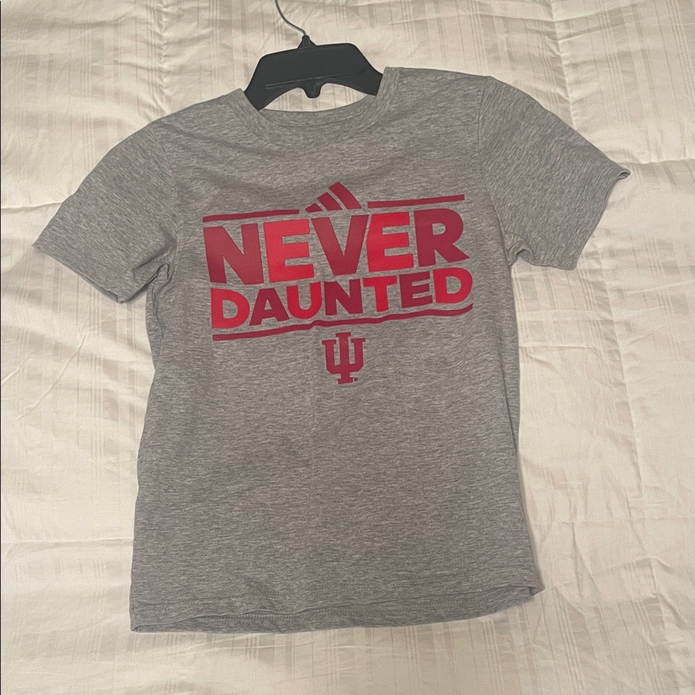 Adidas Kids Gray Tee with Red Graphic